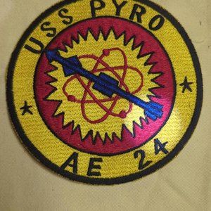 Original US Navy Vietnam War USS Pyro AE-24 Japanese Made Patch C3
